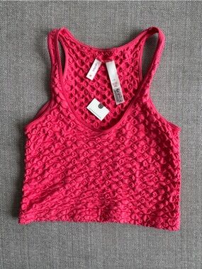Anthropologie LyreBird Raspberry Croco Textured Tank